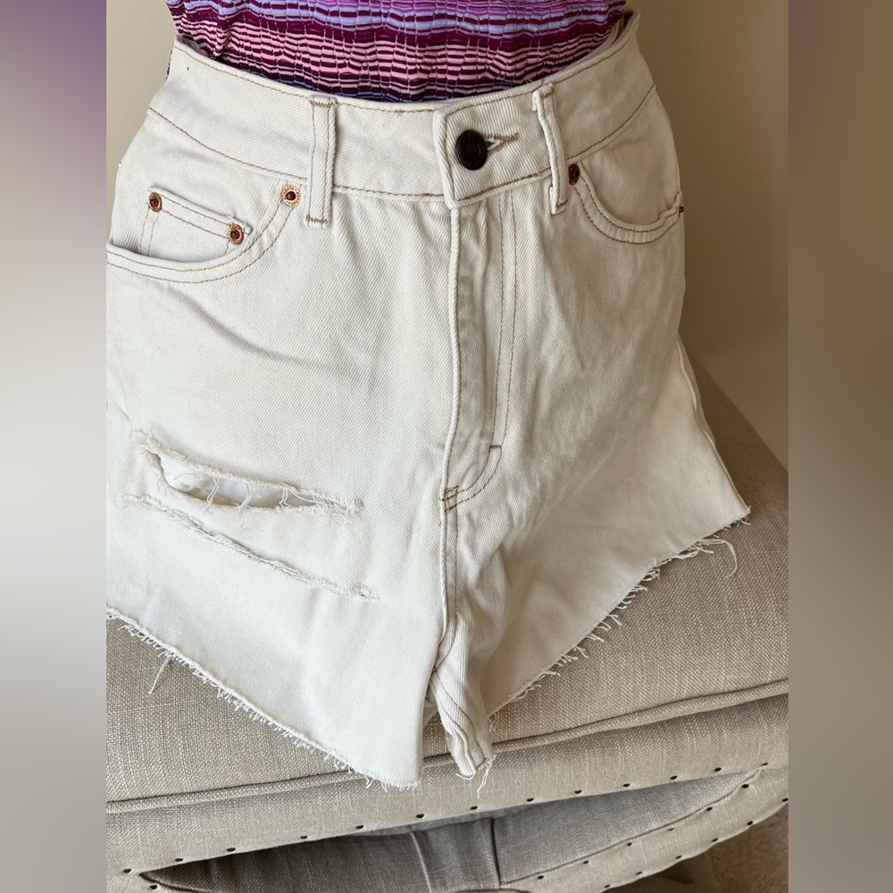 Topshop off white jean shorts